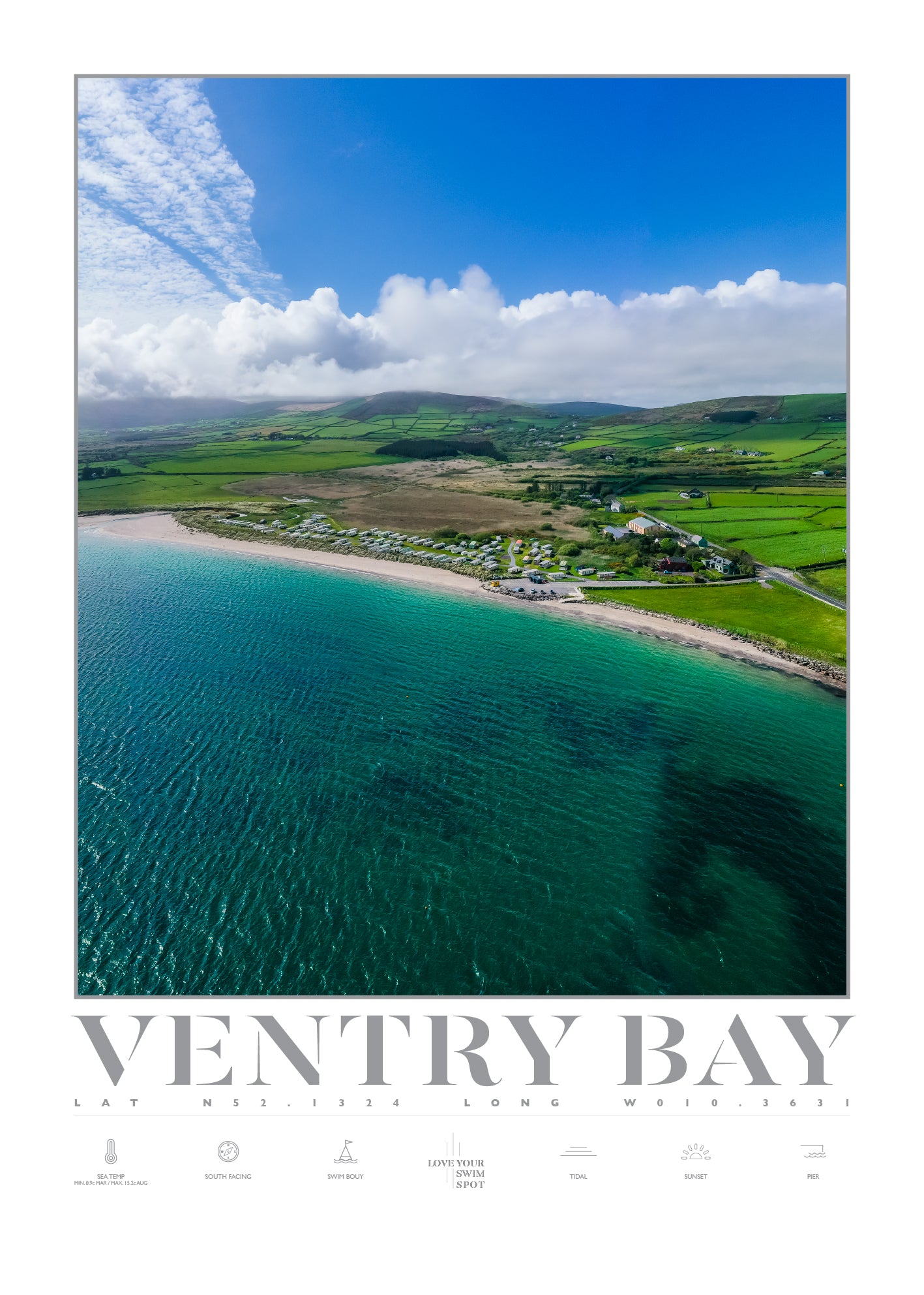 Stunning aerial photo of Ventry Bay, County Kerry, Ireland on a beautiful day.